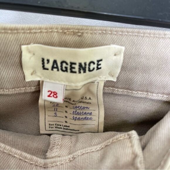 L’AGENCE Margot High Rise Skinny Jeans in Biscuit 28 - Picture 3 of 7